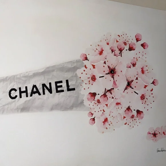 CHANEL Pink Floral Bouquet Canvas - Picture 6 of 6